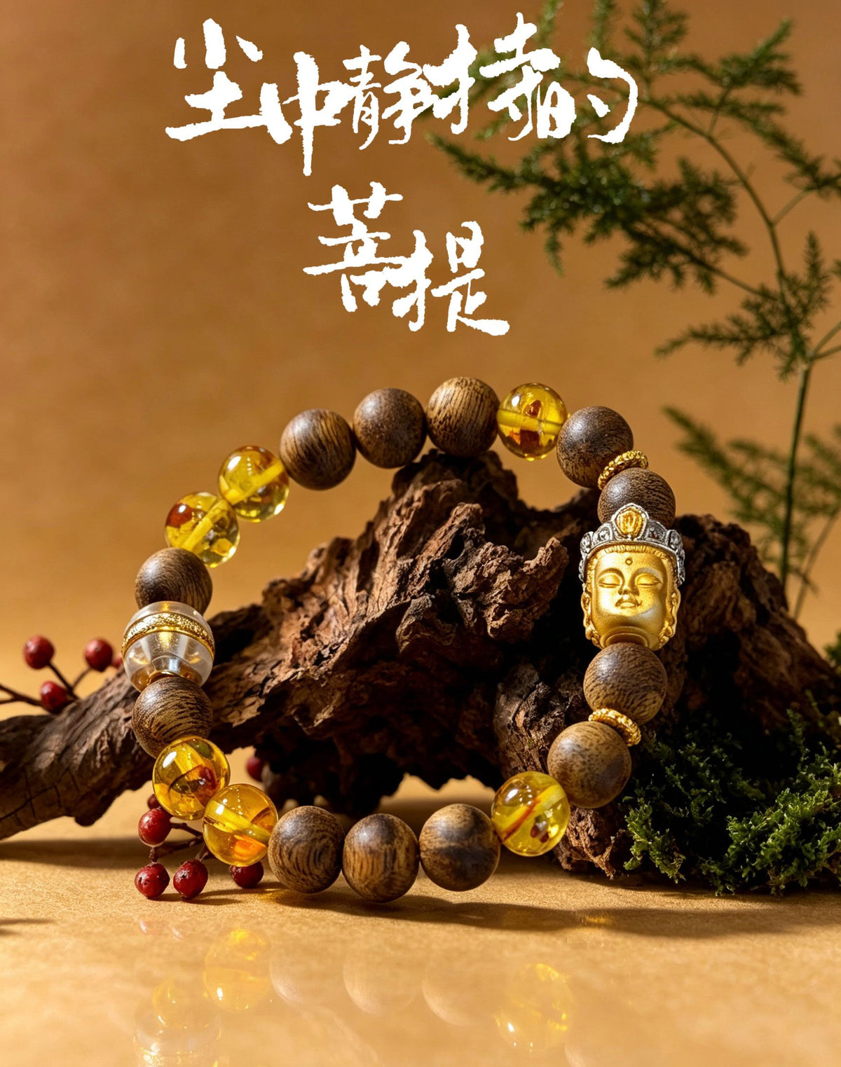 Garuda Guardian agarwood bracelet with natural Huidong, Huizhou, Guangdong beads - image 2