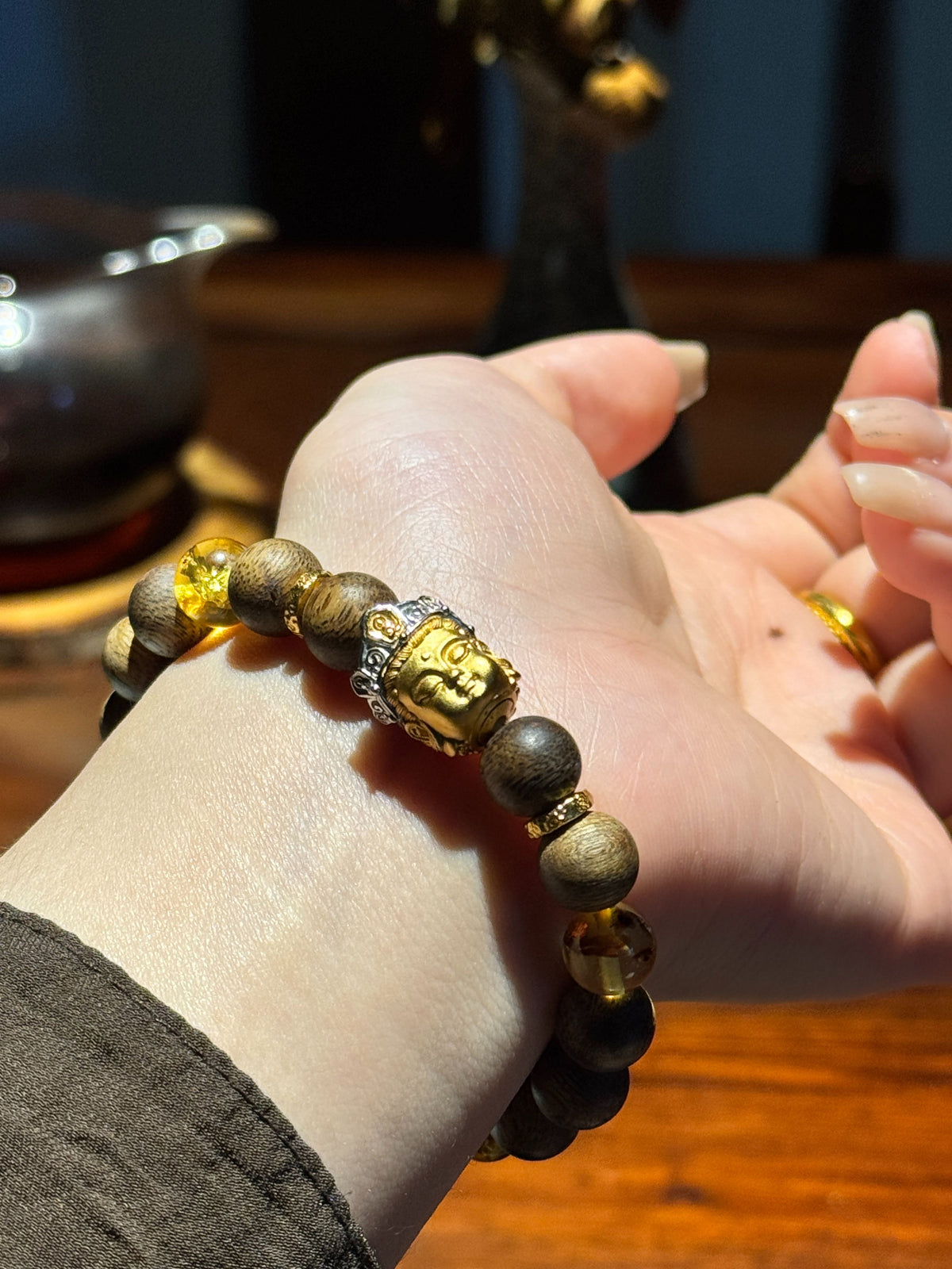Garuda Guardian agarwood bracelet with natural Huidong, Huizhou, Guangdong beads - image 6
